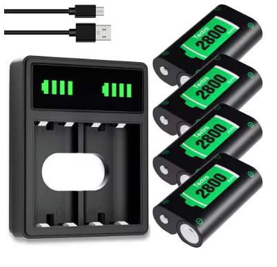 2800mAh Xbox One/Series X|S Rechargeable Battery Pack with LED Charger