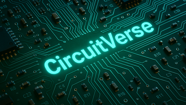 circuit board with the words circuit verse lit up on it