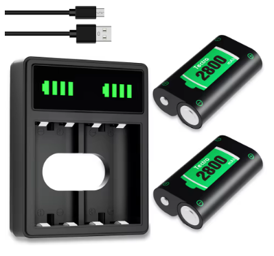 2800mAh Xbox One/Series X|S Rechargeable Battery Pack with LED Charger